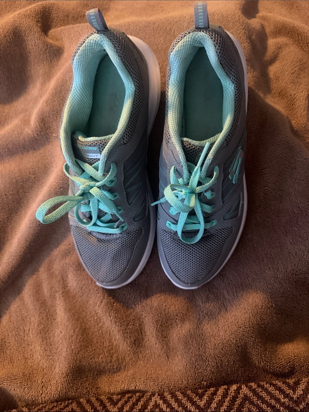 Skechers Women's Gray and Teal Athletic Sneakers